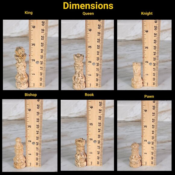 Marble Chess set stone chess set for gift coral and brown Christmas git for him - Picture 11 of 11